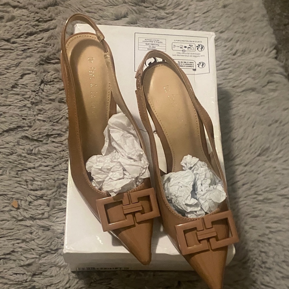 Elegant Tan Slingback Heels